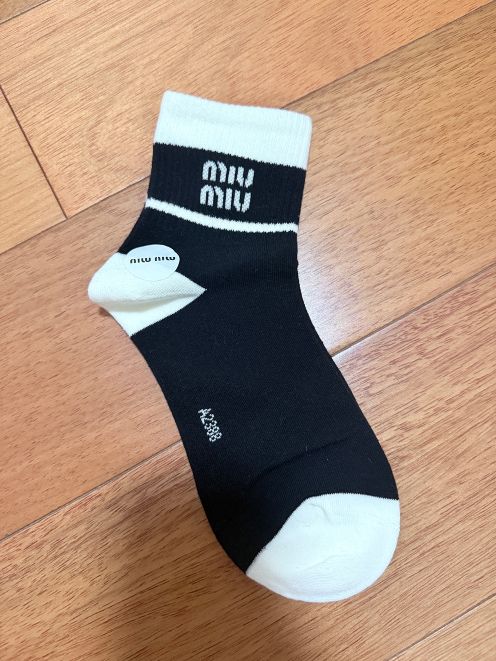 Black and White Branded Crew Socks Size 22-25cm